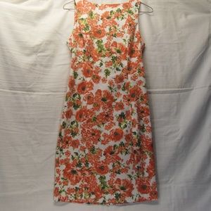 Talbots Cotton Floral Sleeveless Sheath Dress Sz 2